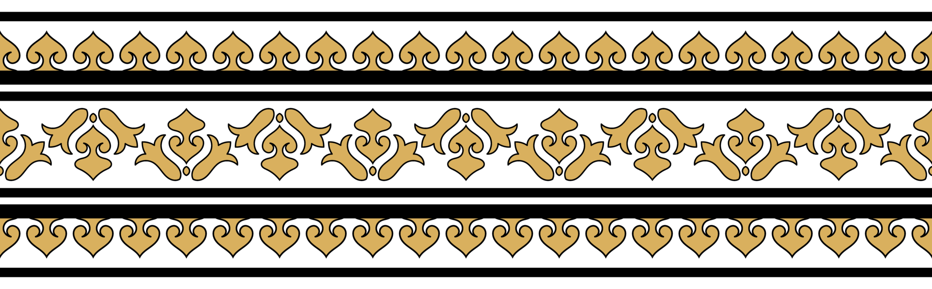 Decorative Ethnic Border with Classic Floral Arabesque Patterns. png