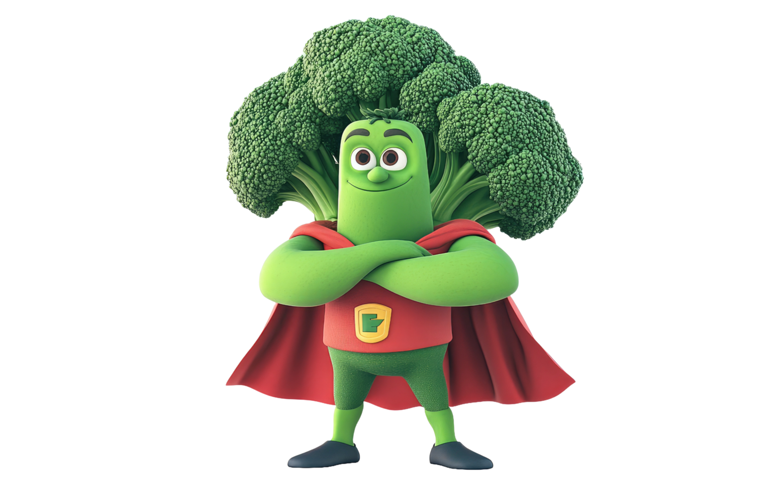Broccoli cartoon superhero character png