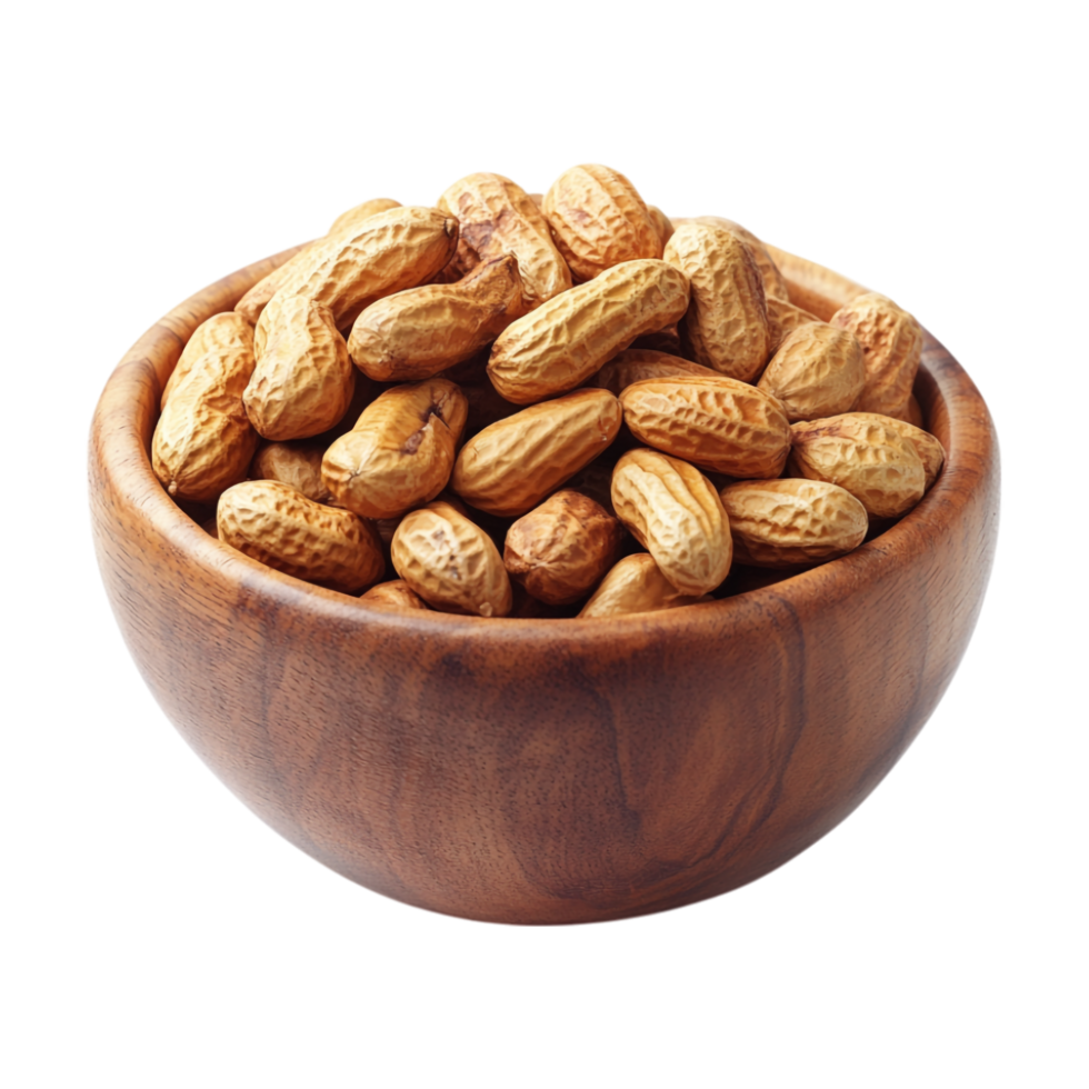 a peanuts in a wooden bowl png