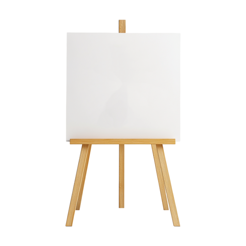 an easel with a blank canvas on it png