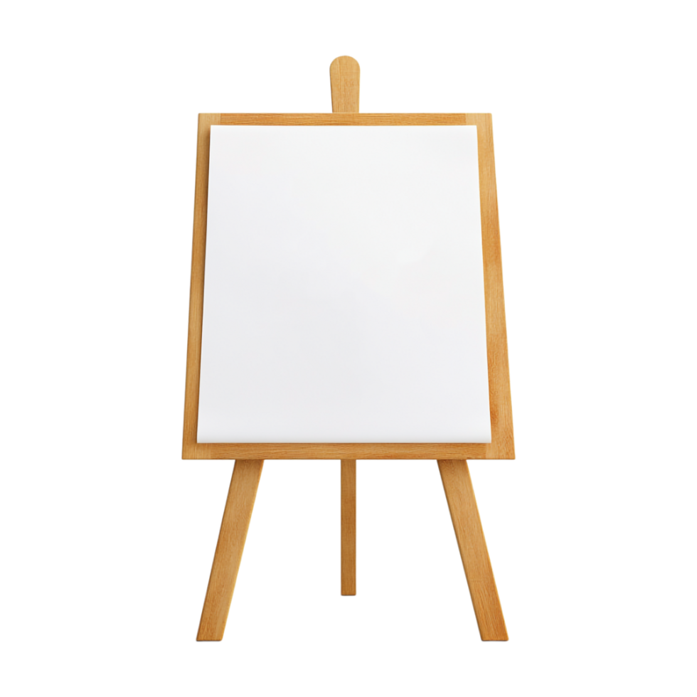 a easel with a blank white board on it png
