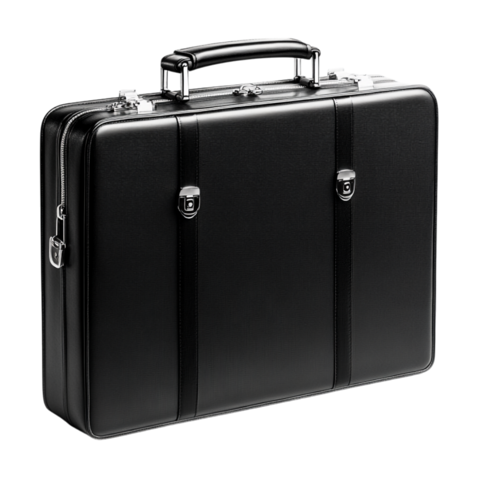 a black briefcase on a transparent background png