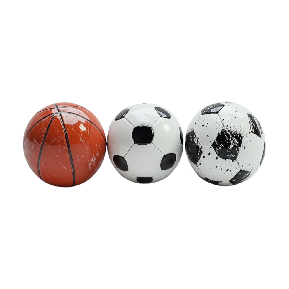 three different colored balls on a transparent background png