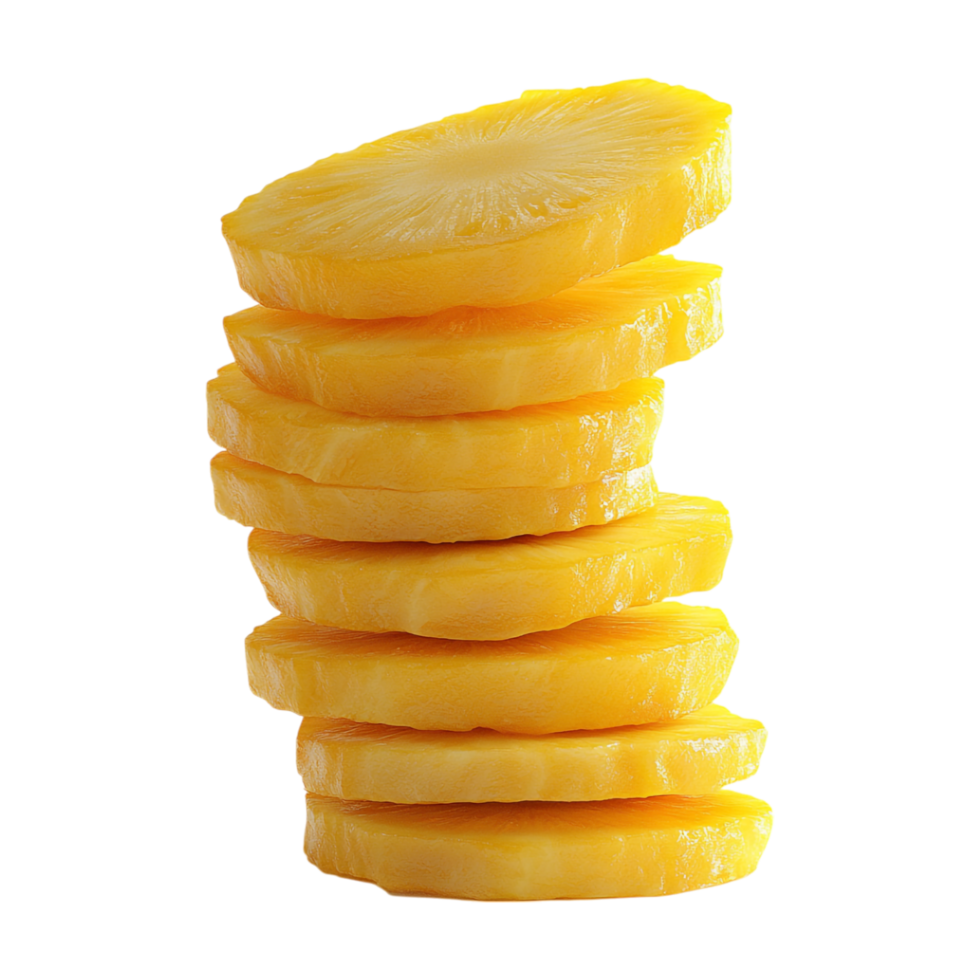 stack of slices of pineapple on a transparent background png