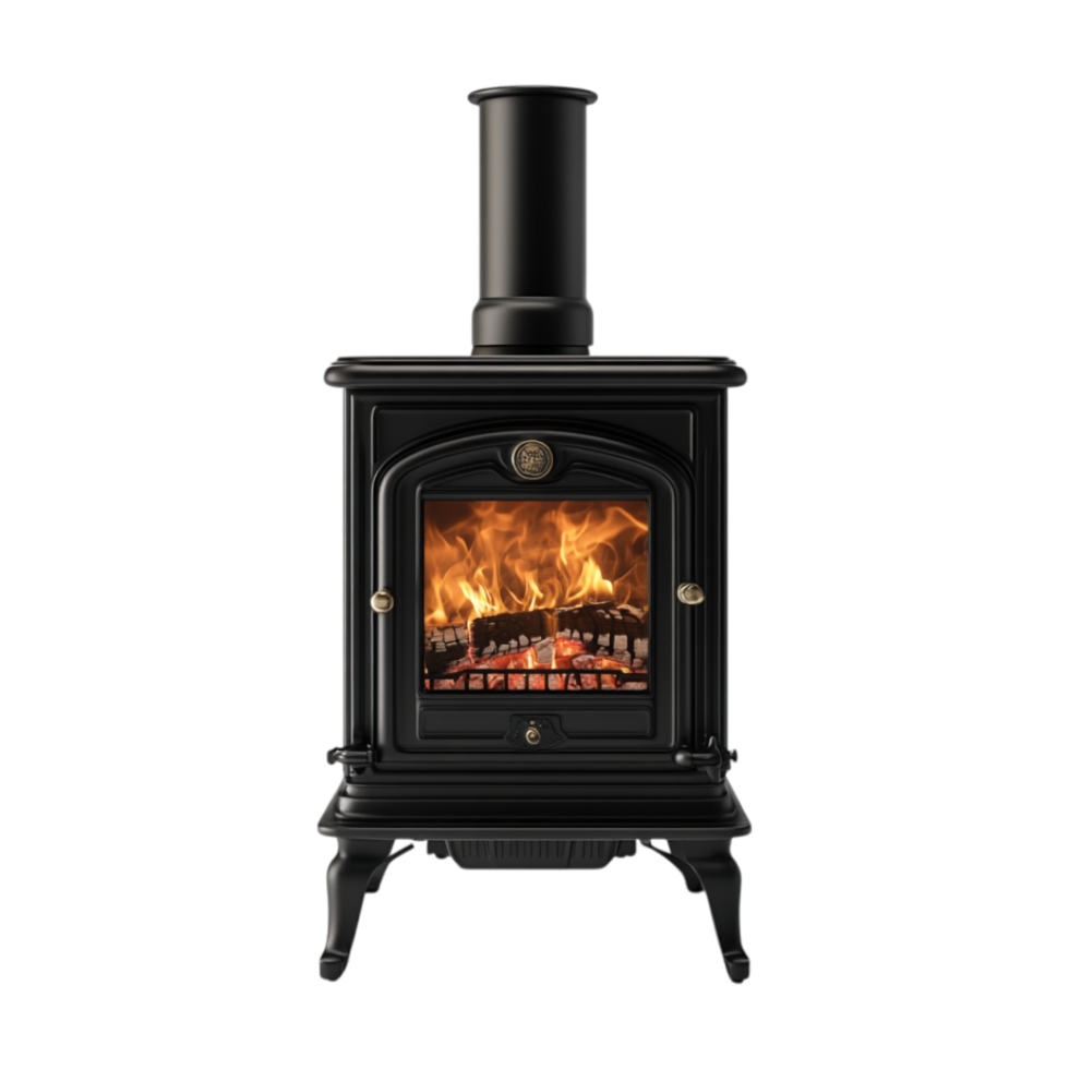 a wood burning stove on a transparent background png