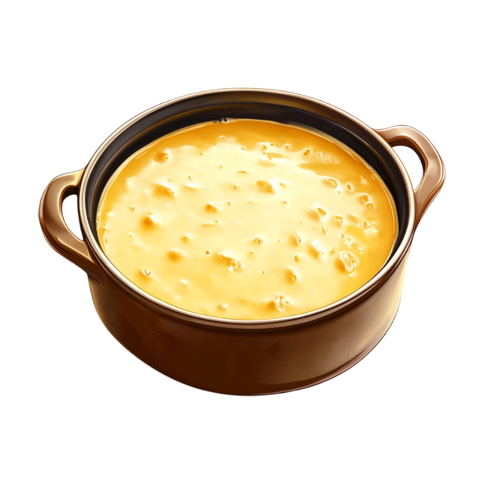 a bowl of cheese in a brown pot on a transparent background png