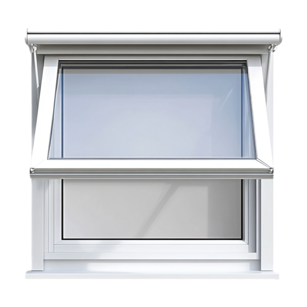 a window with a white frame and a window sill png