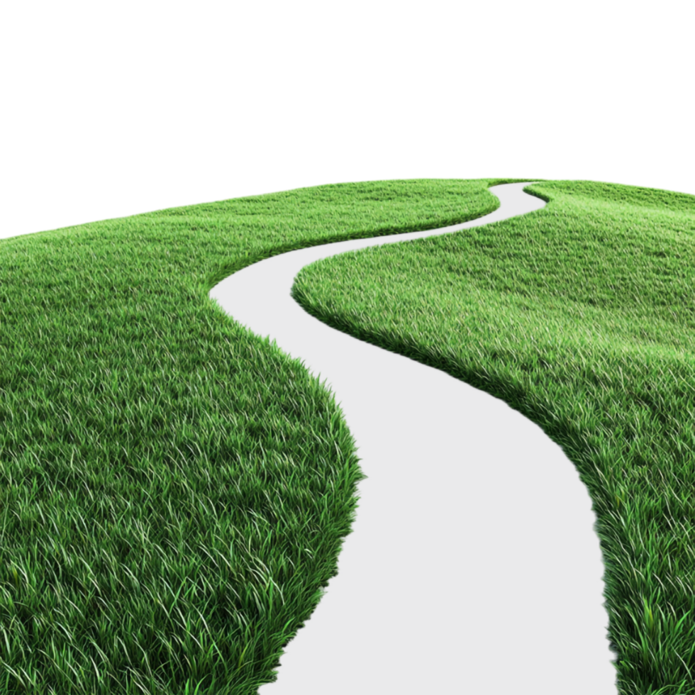 path on grass hill with white path png