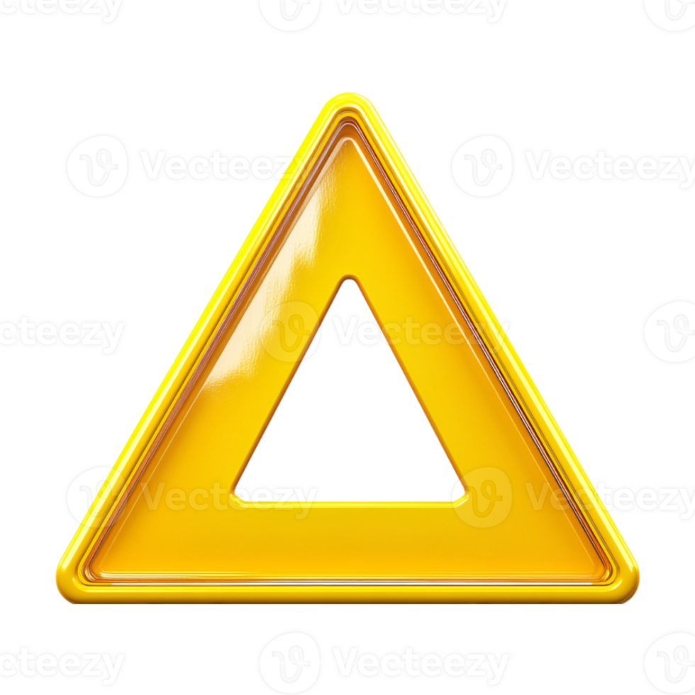 a yellow triangle warning sign on a transparent background png