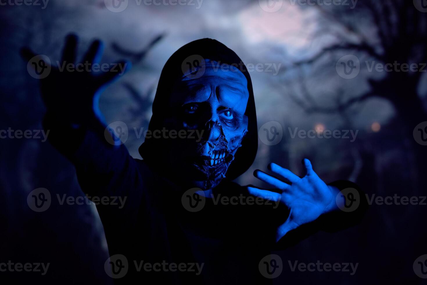 Horrible monster making protective gesture photo