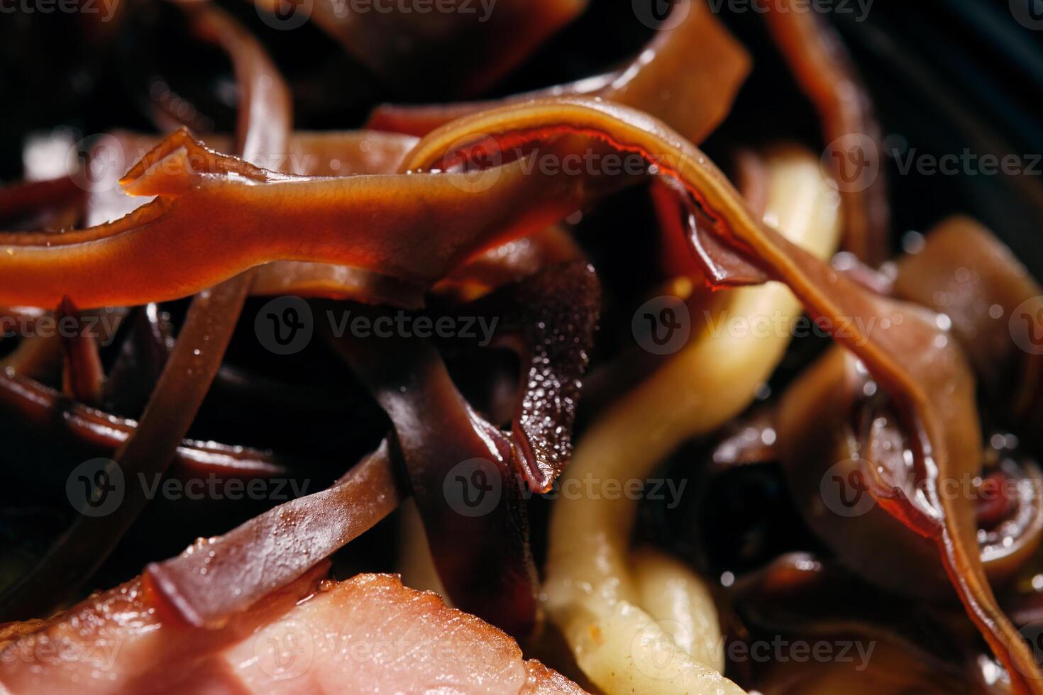 Korean salad made from wood mushrooms photo