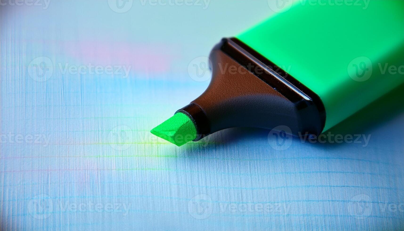 Highlighting a Green Highlighter on Paper With Subtle Gradients in Soft Lighting photo