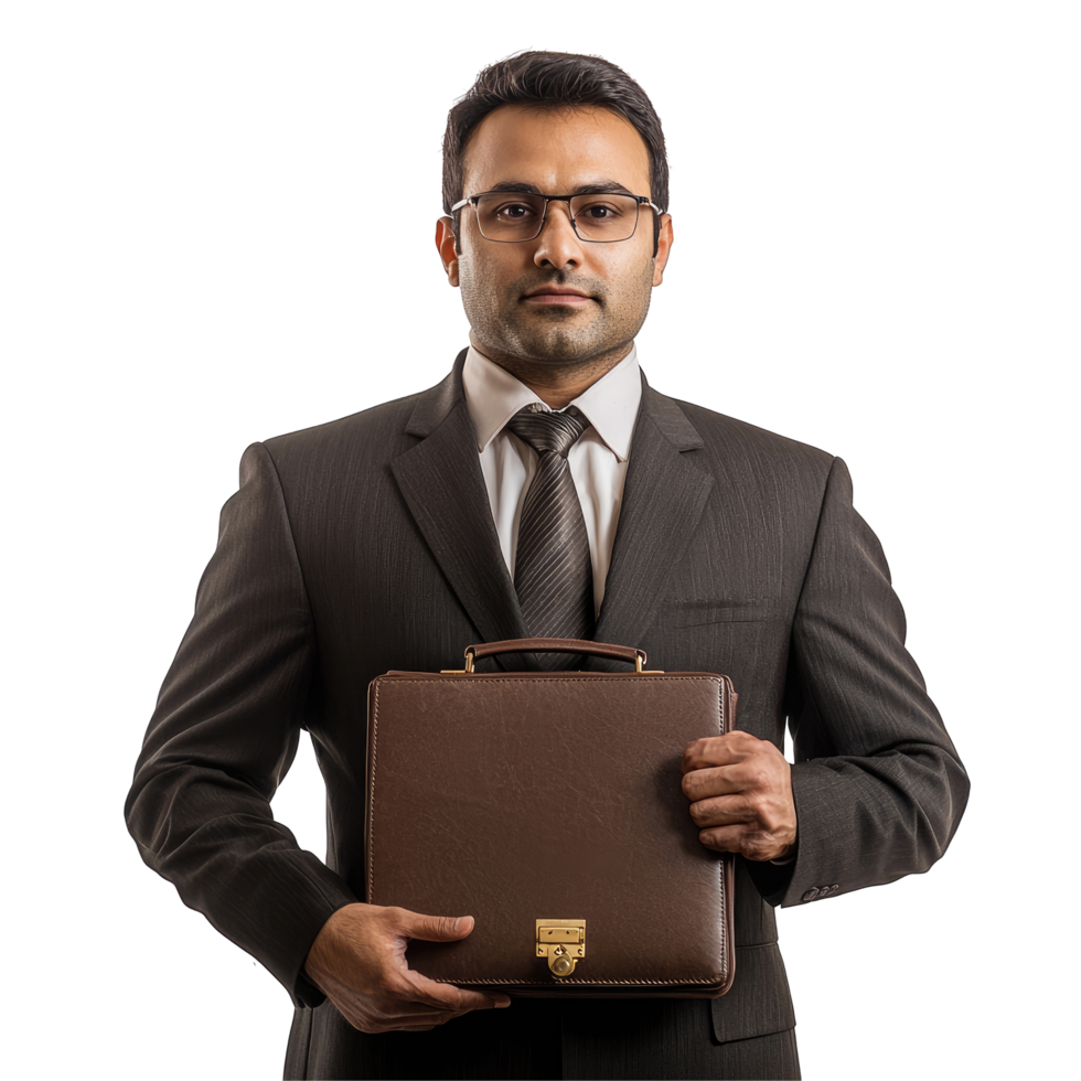 Professional Businessman Holding Briefcase, isolated on transparent background png