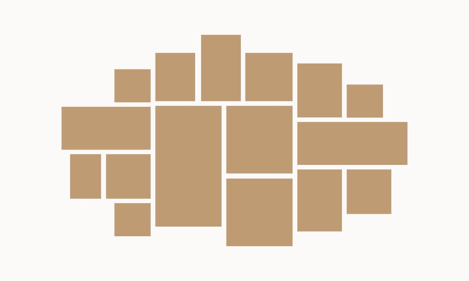 Moodboard layout collection. Mosaic pictures vector