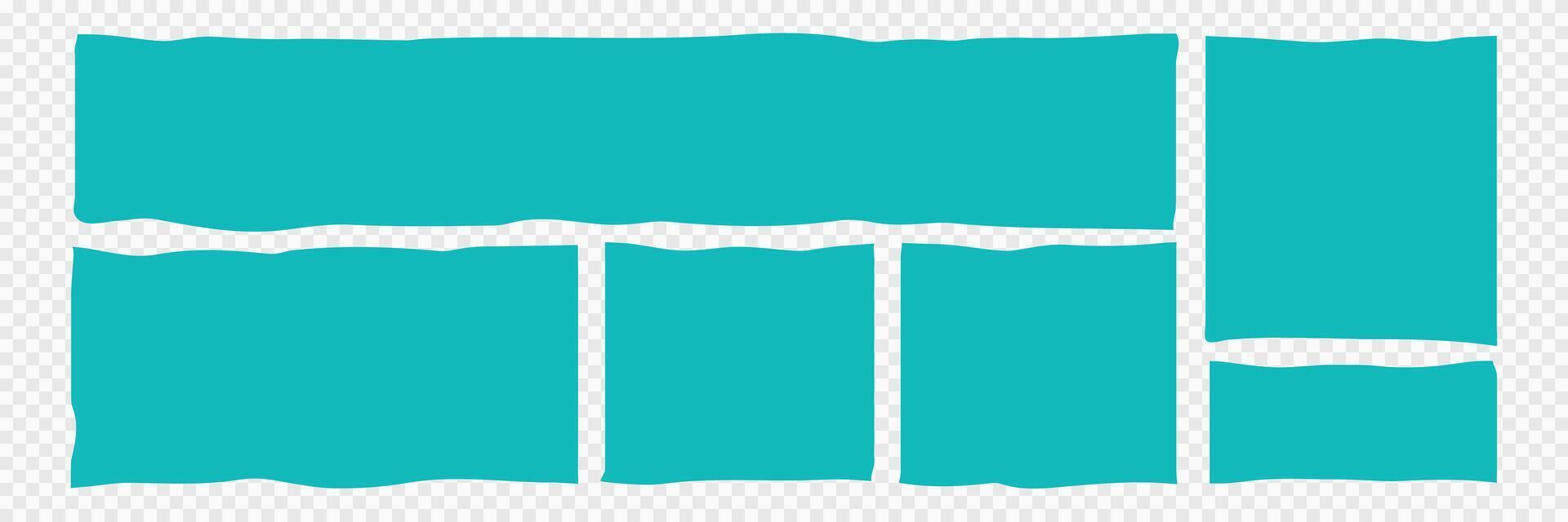 Abstract rectangle frames with wiggly borders. Variorse Shapes with zigzag edge. illustration vector
