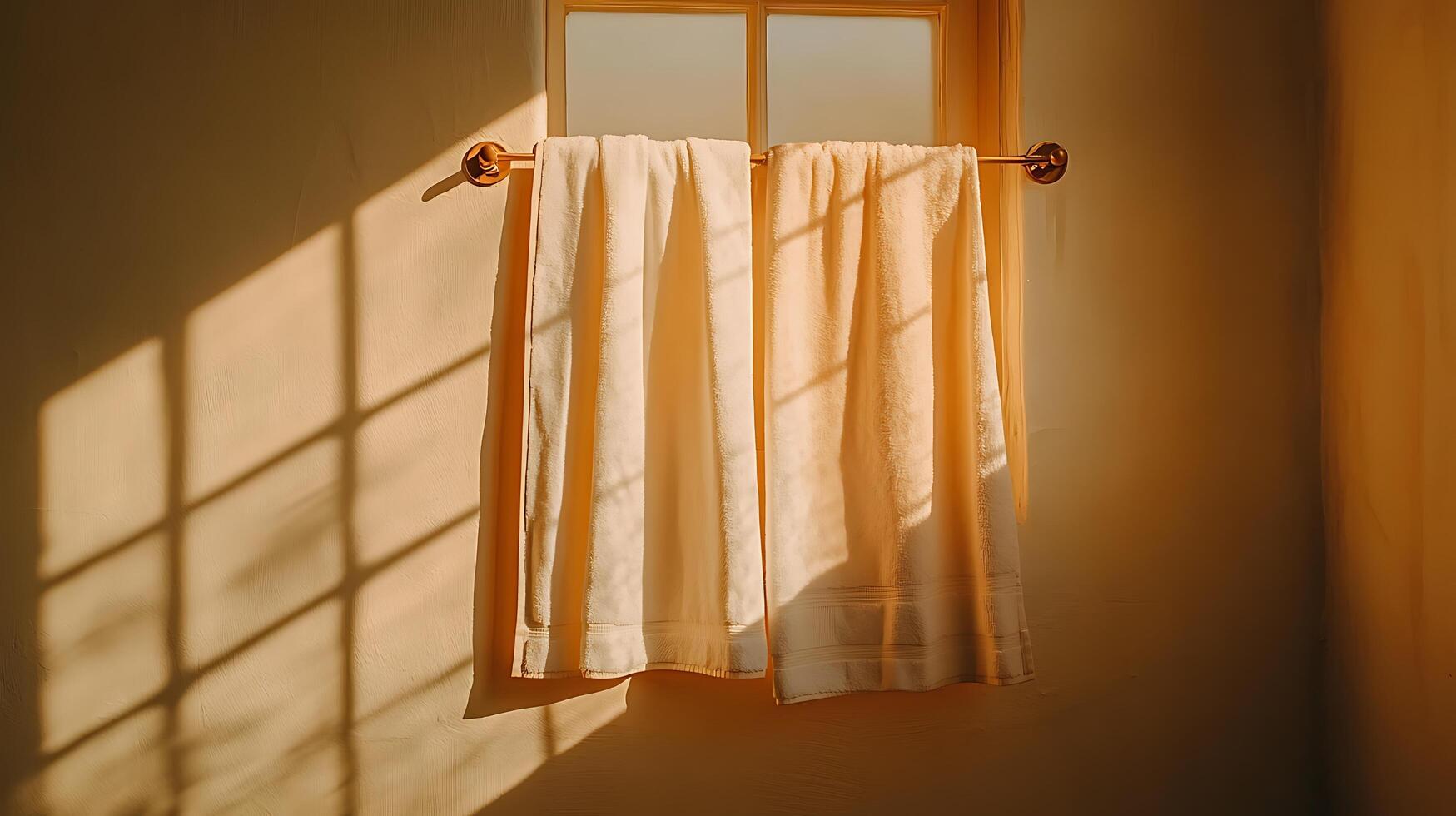 A window with curtains and sunlight in the room photo