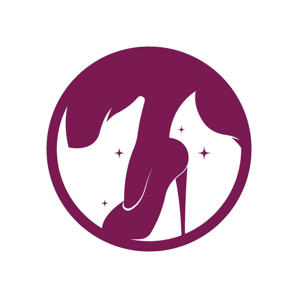 woman shoe ,High Heel logo flat design vector