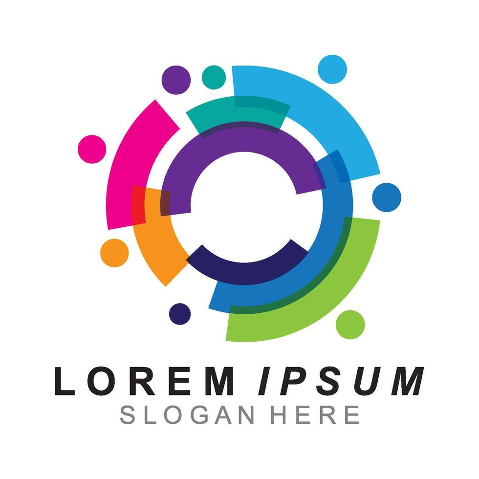 Community, network and social logo design template vector