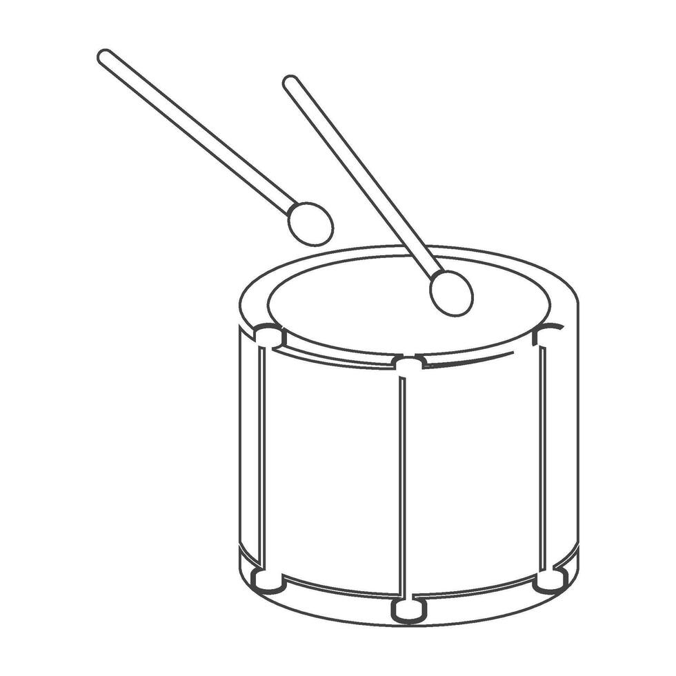 Drum and sticks flat illustration vector