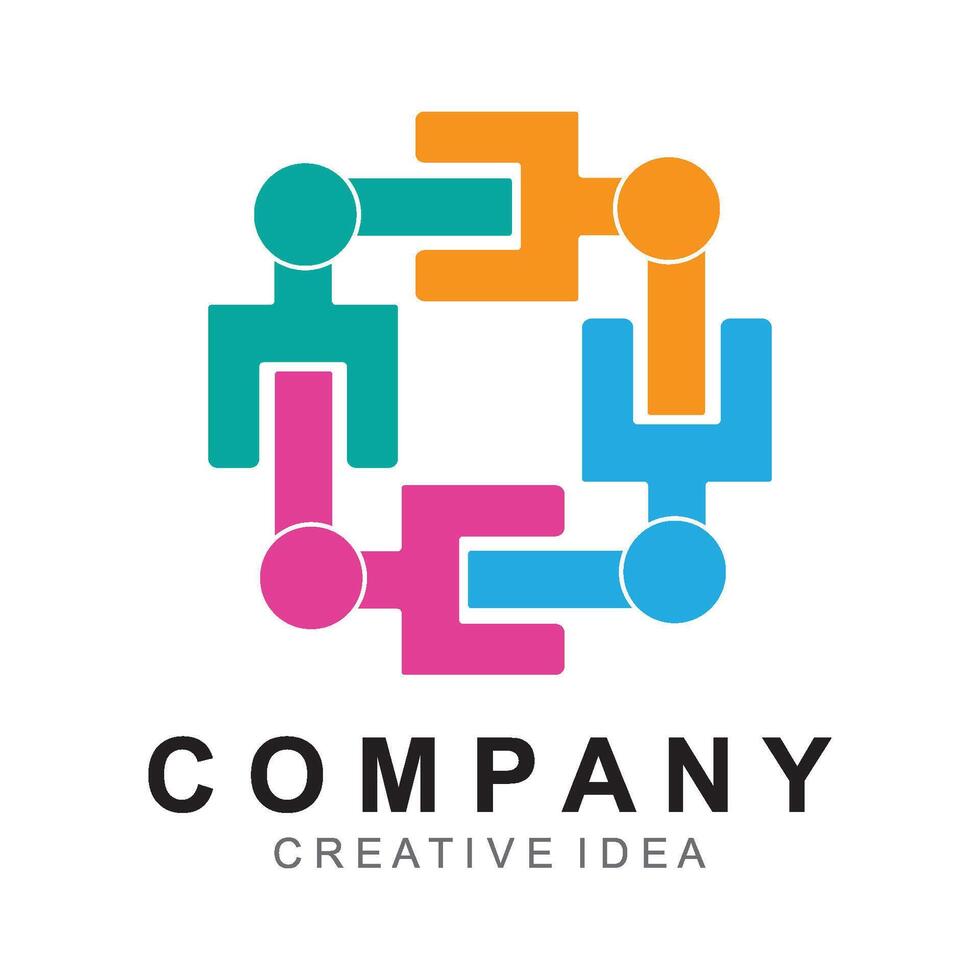 Community, network and social logo template vector
