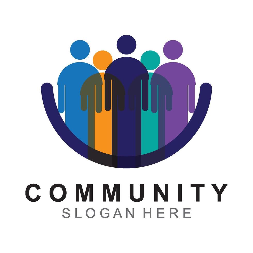 Community, network and social logo design vector