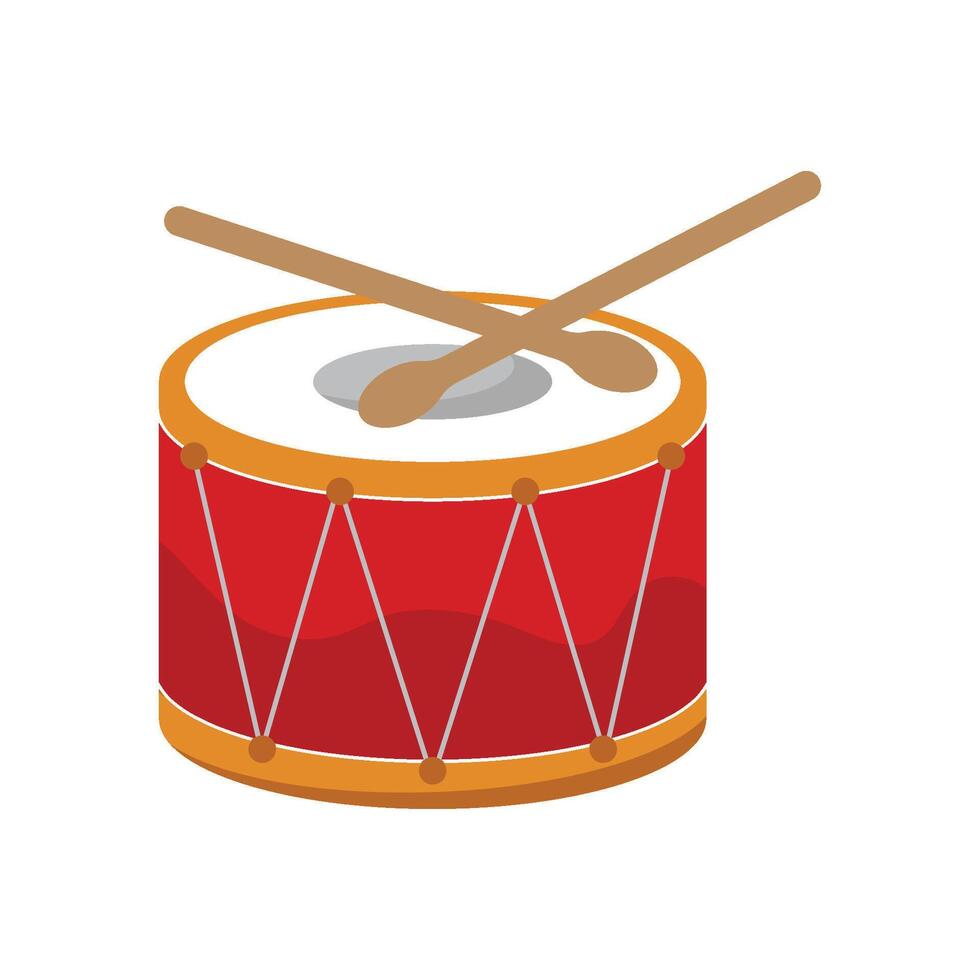Drum and sticks flat style illustration vector