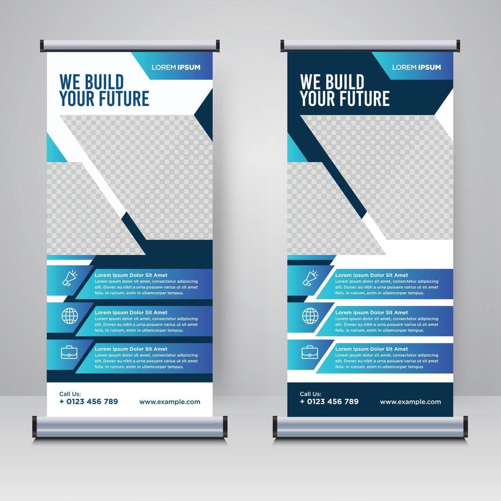 Corporate rollup or X banner display design vector