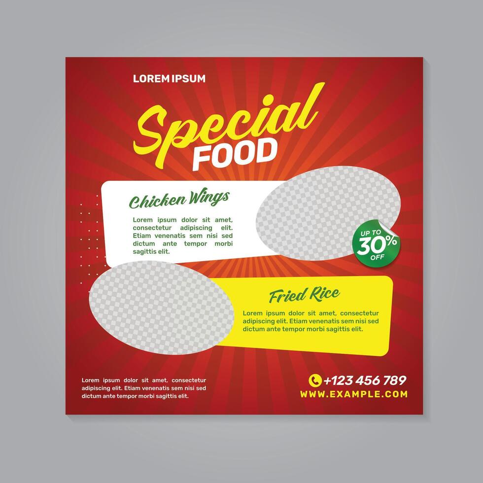 Restaurant food social media banner post design vector