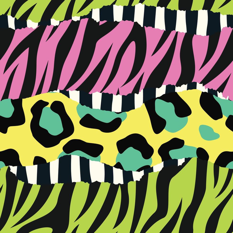 Colorful Animal skin pattern, zebra, leopard, abstract seamless pattern background vector