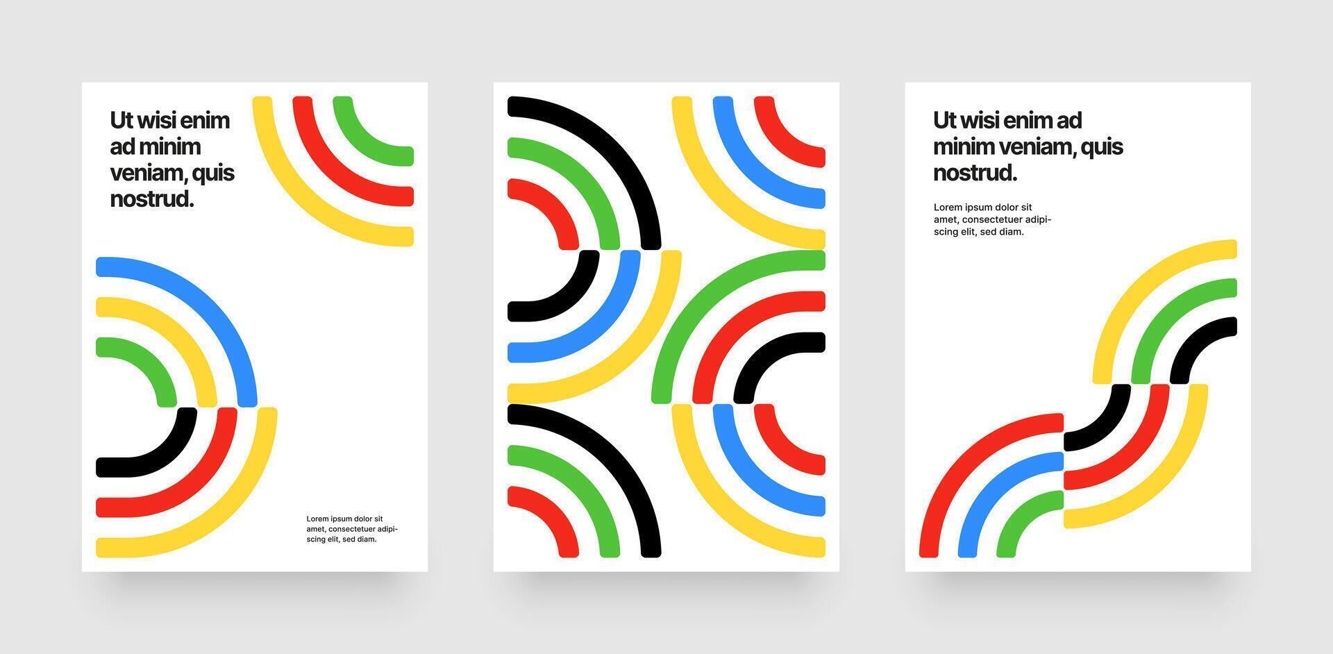 Colored lines design for poster, cover or background. Template with abstract running track for competition, championship or sports event. vector