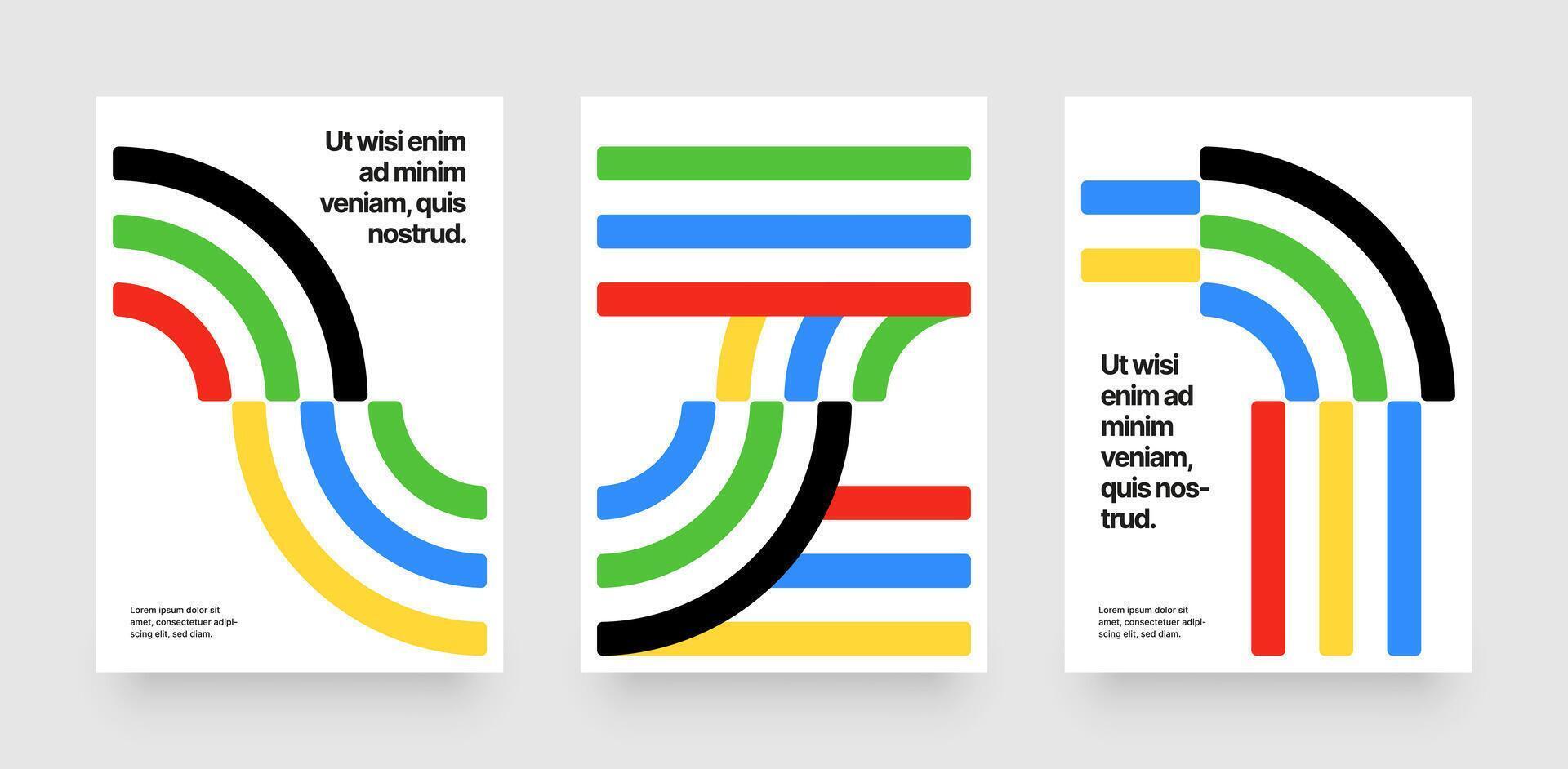 Template with abstract running track for competition, championship or sports event. Colorful lines design for background, poster or cover. vector