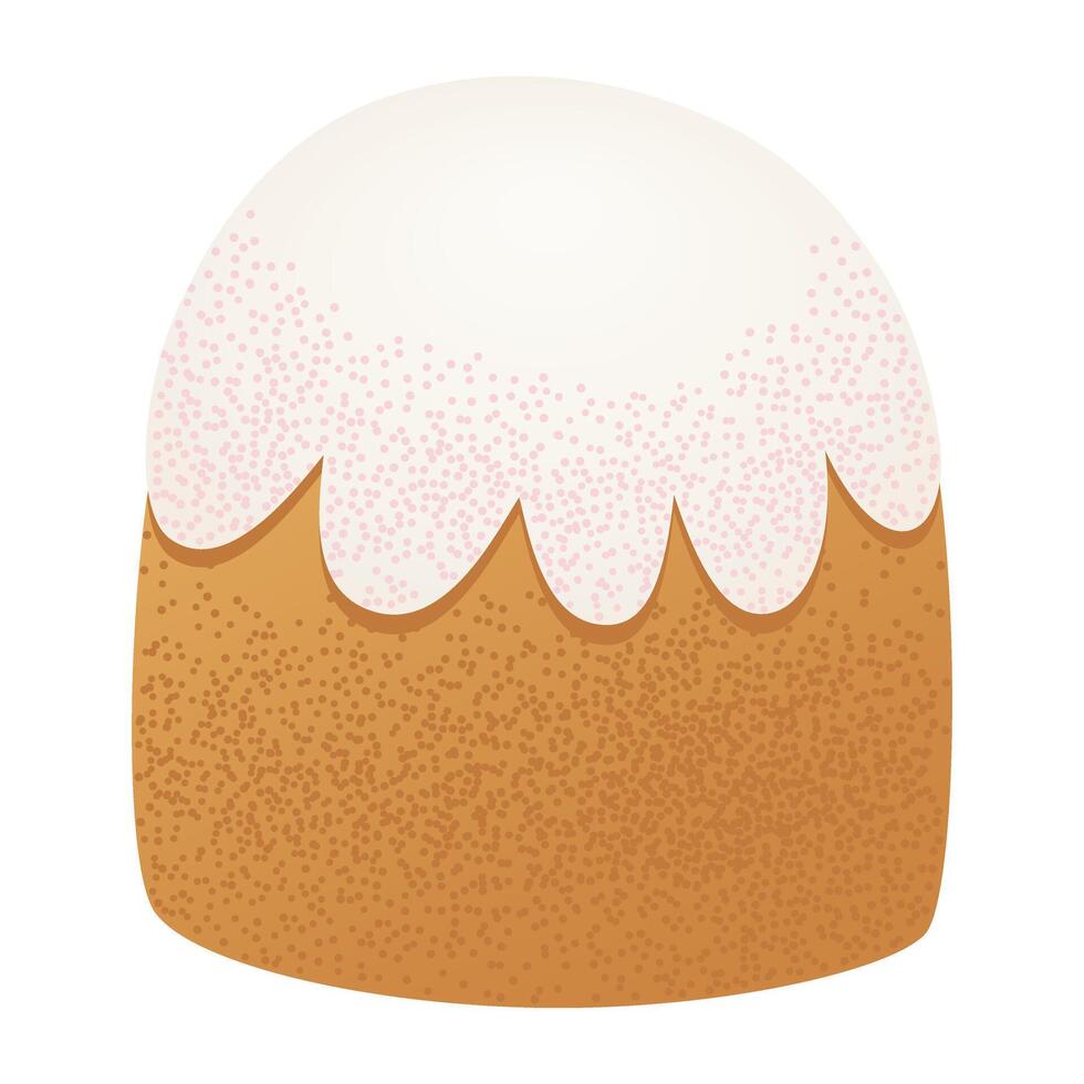 Traditional Easter cake with white icing. Festive holiday dessert illustration for greeting card, invitation, and print vector