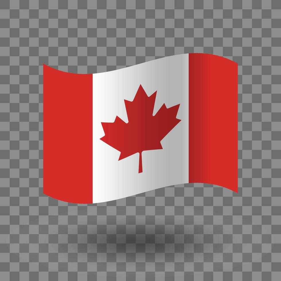 Canada wavy flag. Flag of Canada symbol icon vector