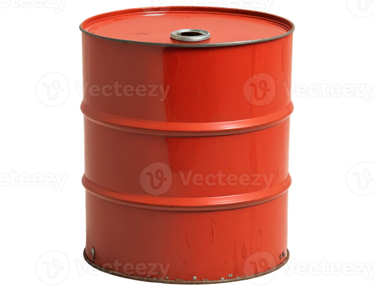 red industrial oil drum isolated on transparent background - generated by ai png