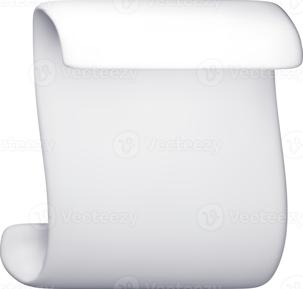 3d white blank paper page document icon png