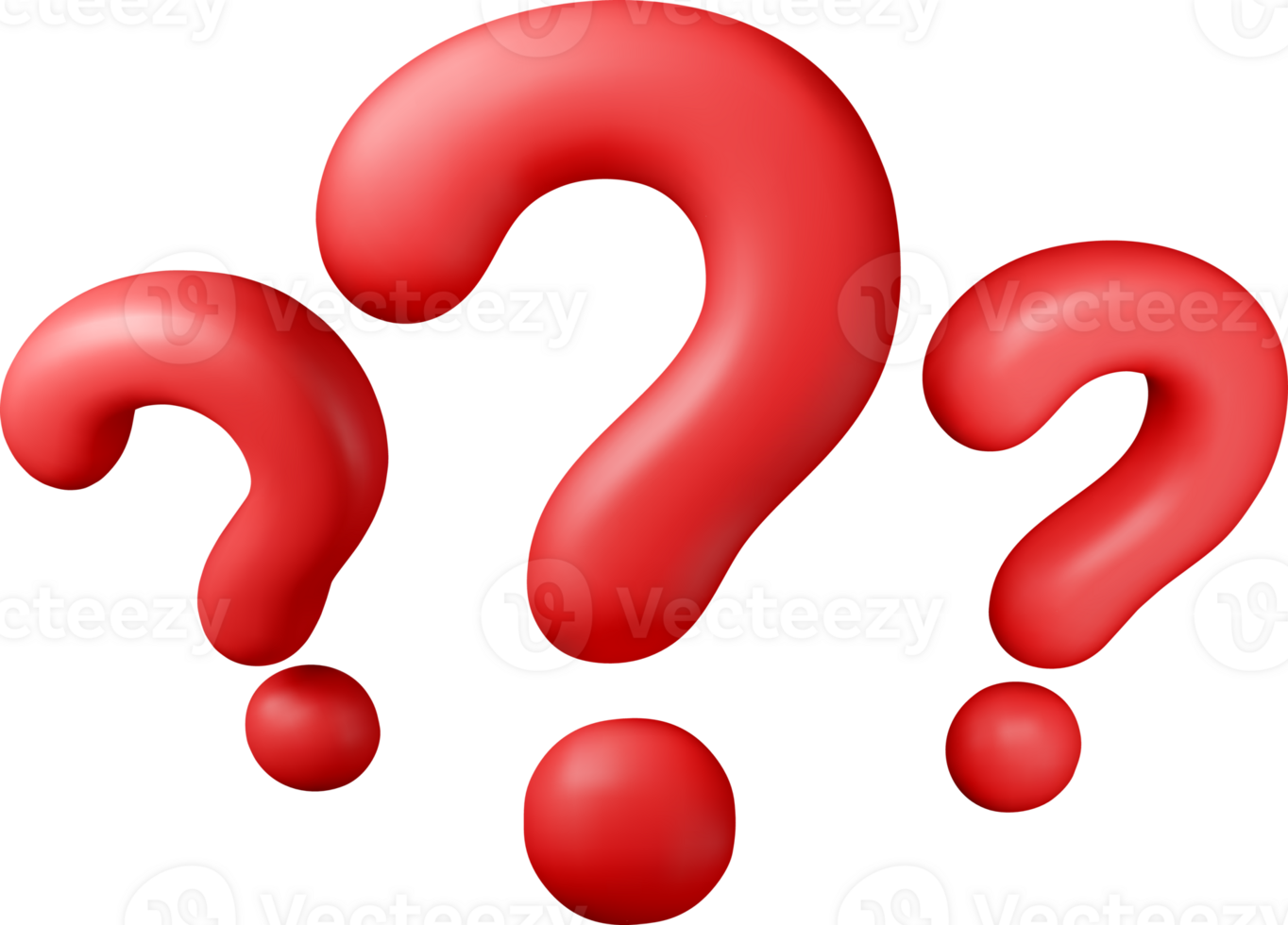 3D question red mark symbol icon png