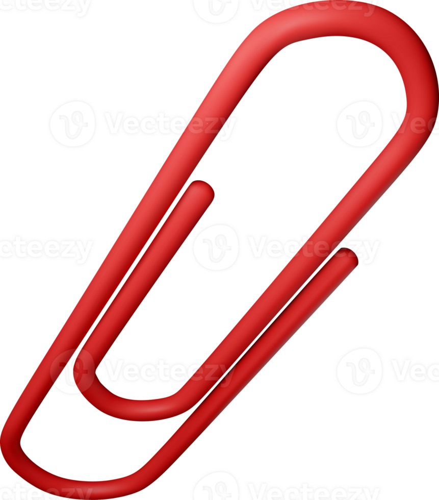 3D red paper clips sign png