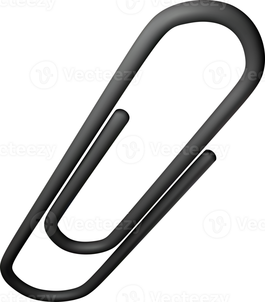 3D black paper clips sign png