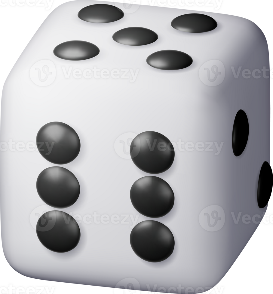 3D dice white playing cube png