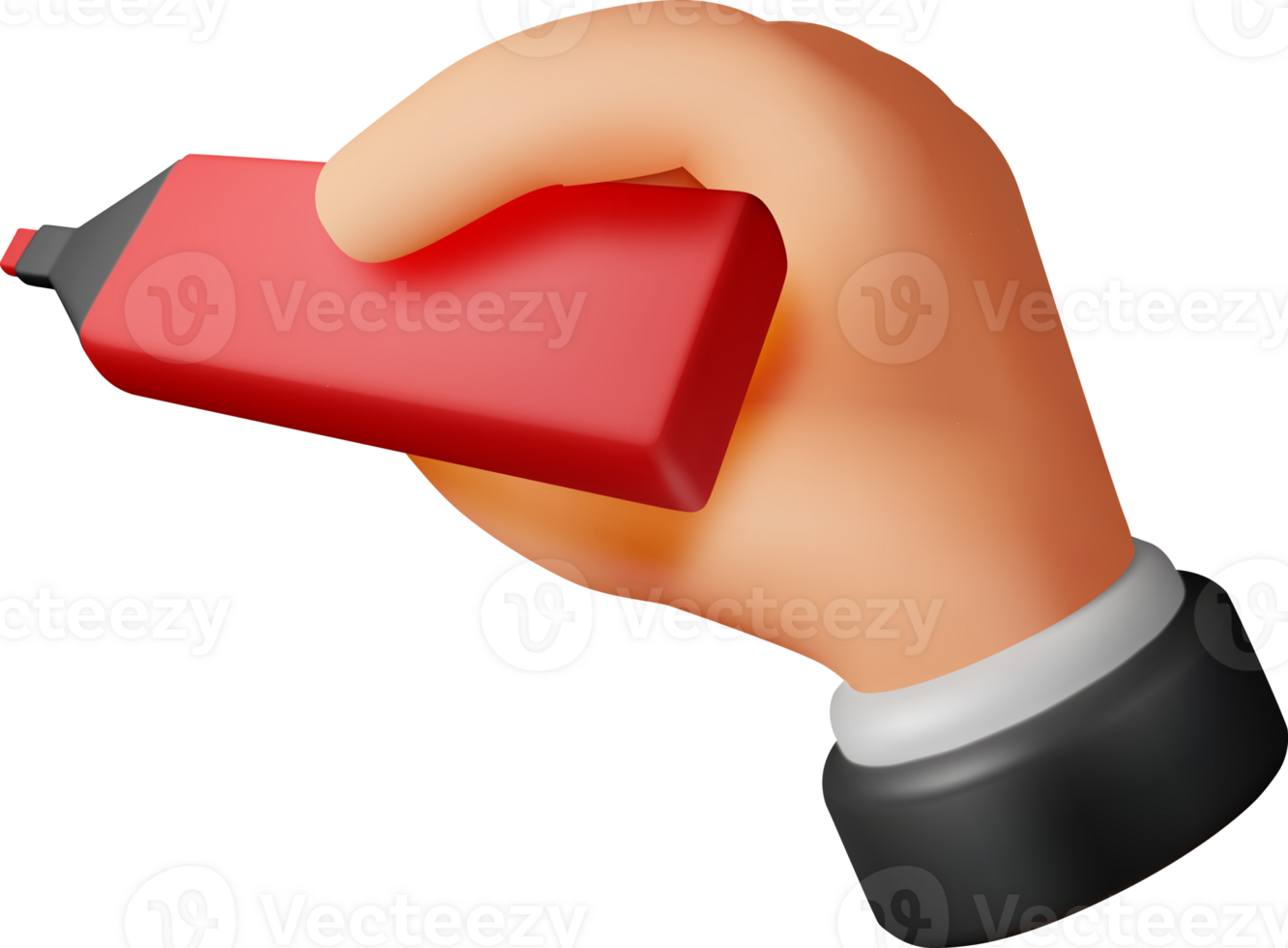 3D wide markers pen in hand png