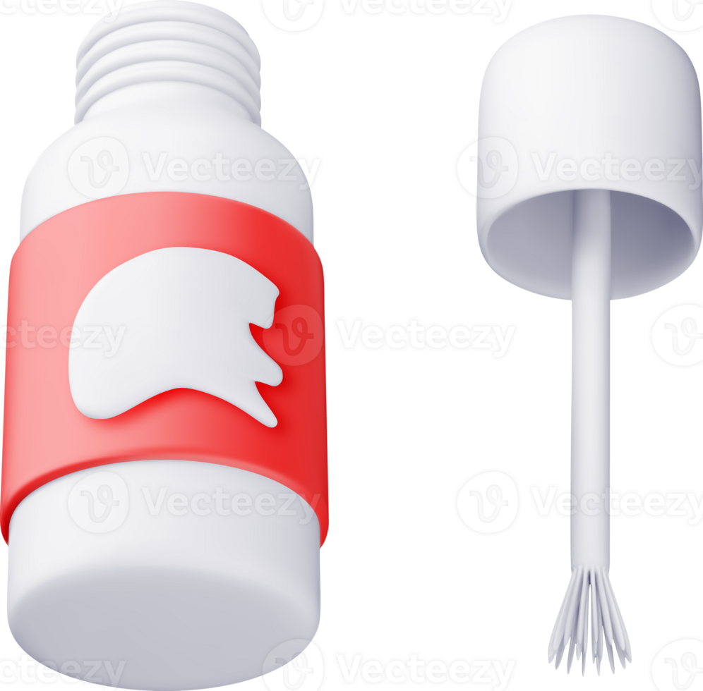3D white bottle with stationery corrector png