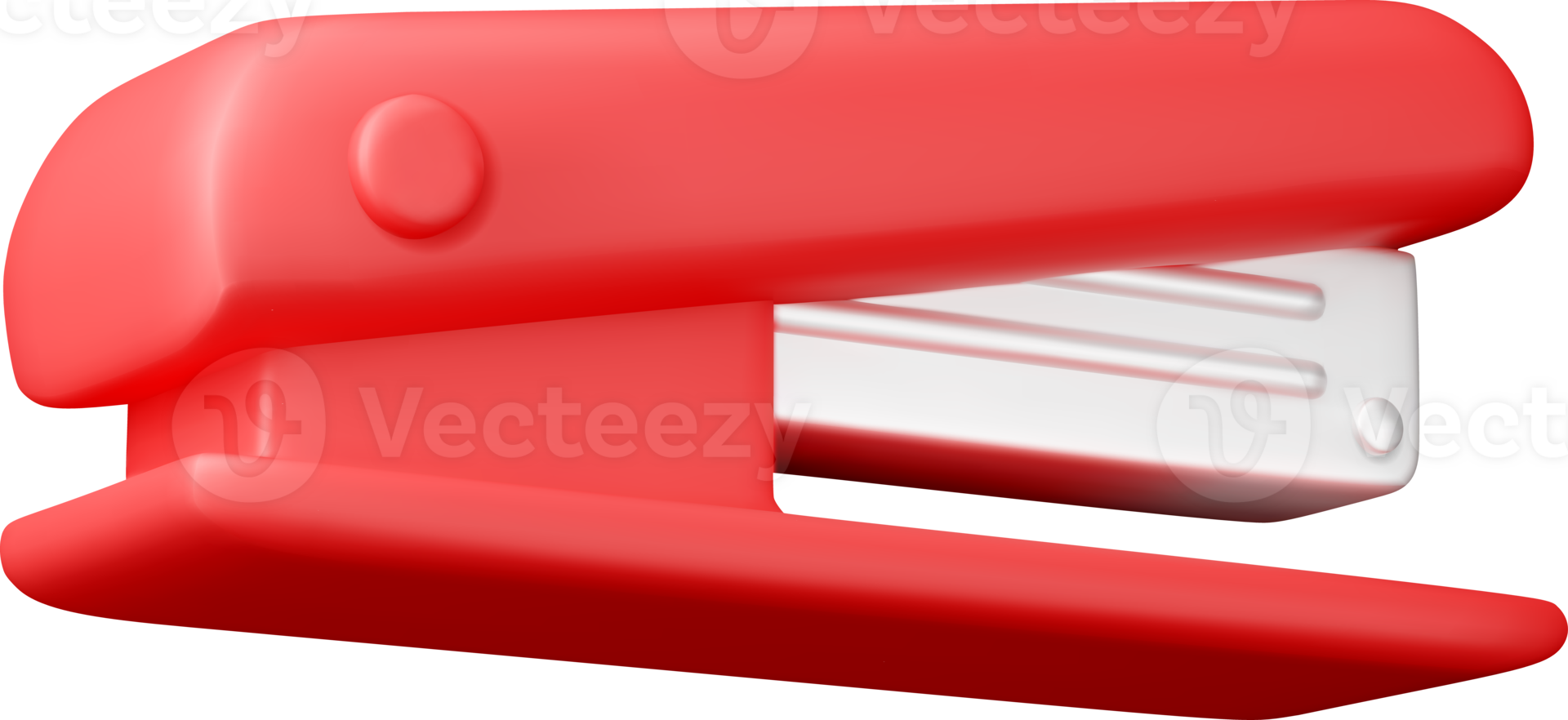 3D Red plastic stapler symbol png