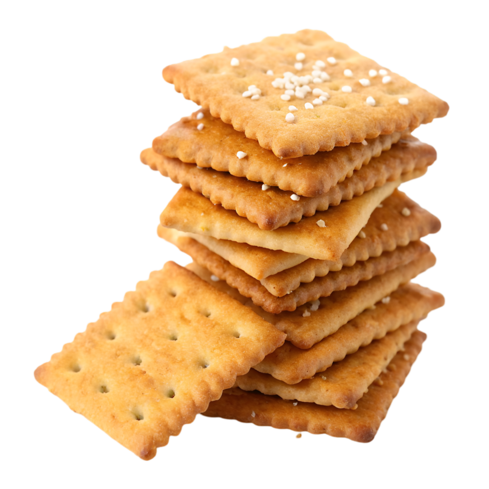 Golden Stack of Salted Crackers png