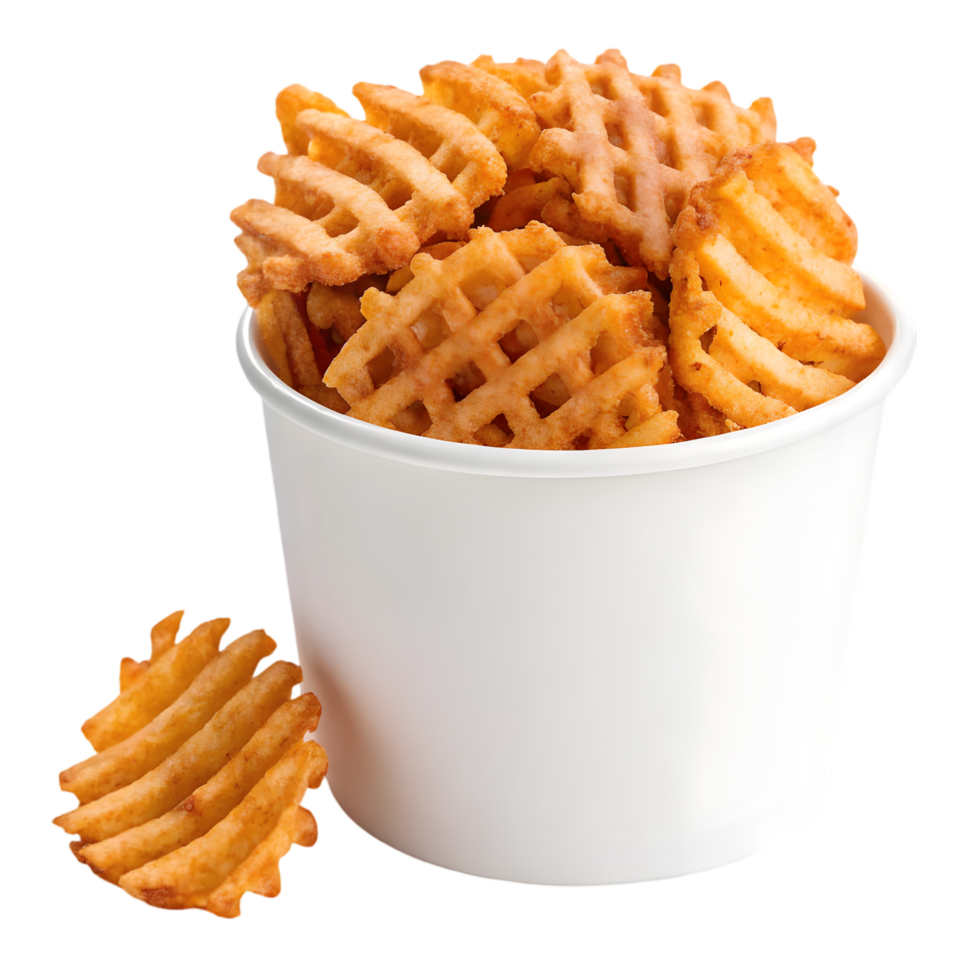 Crispy Waffle Fries Recipe. Perfect for Parties. Easy Homemade Snack. png