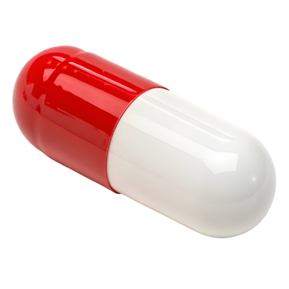 High-Quality Red and White Capsule for Vitamins and Supplements. Perfect for Daily Health and Wellness Routines. Ensure Easy Consumption with This Durable, Reliable Design png