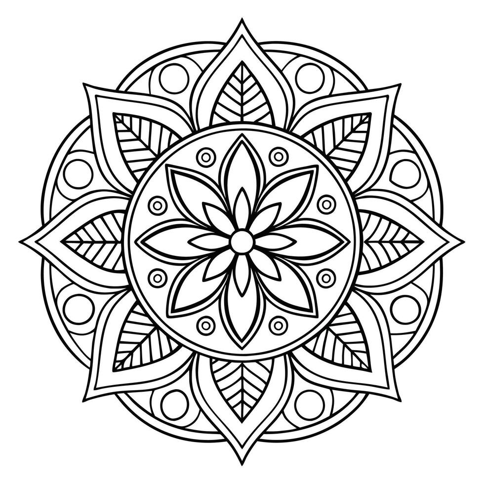 Circular pattern in the form of a mandala. vector