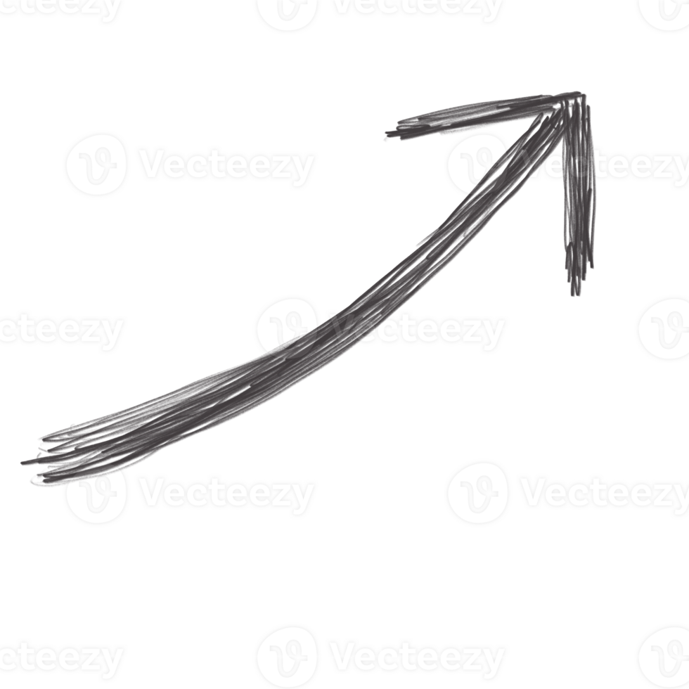 The Hand drawing Black arrow symbol icon for decorate png
