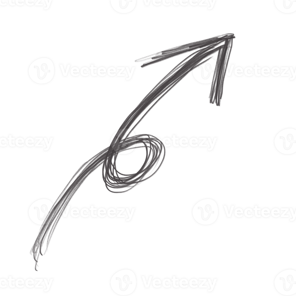 THe Hand drawing arrow symbol icon for decorate png