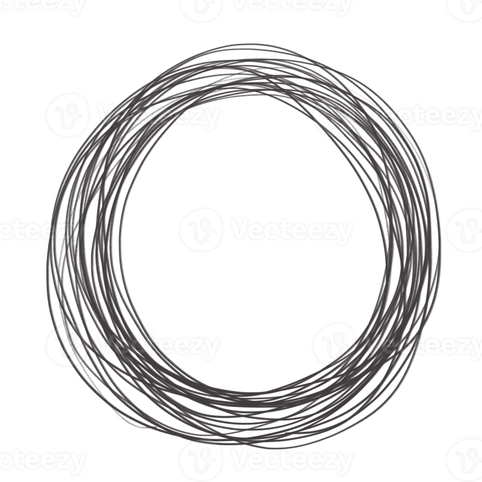 Hand drawing circle symbol icon for decorate. png