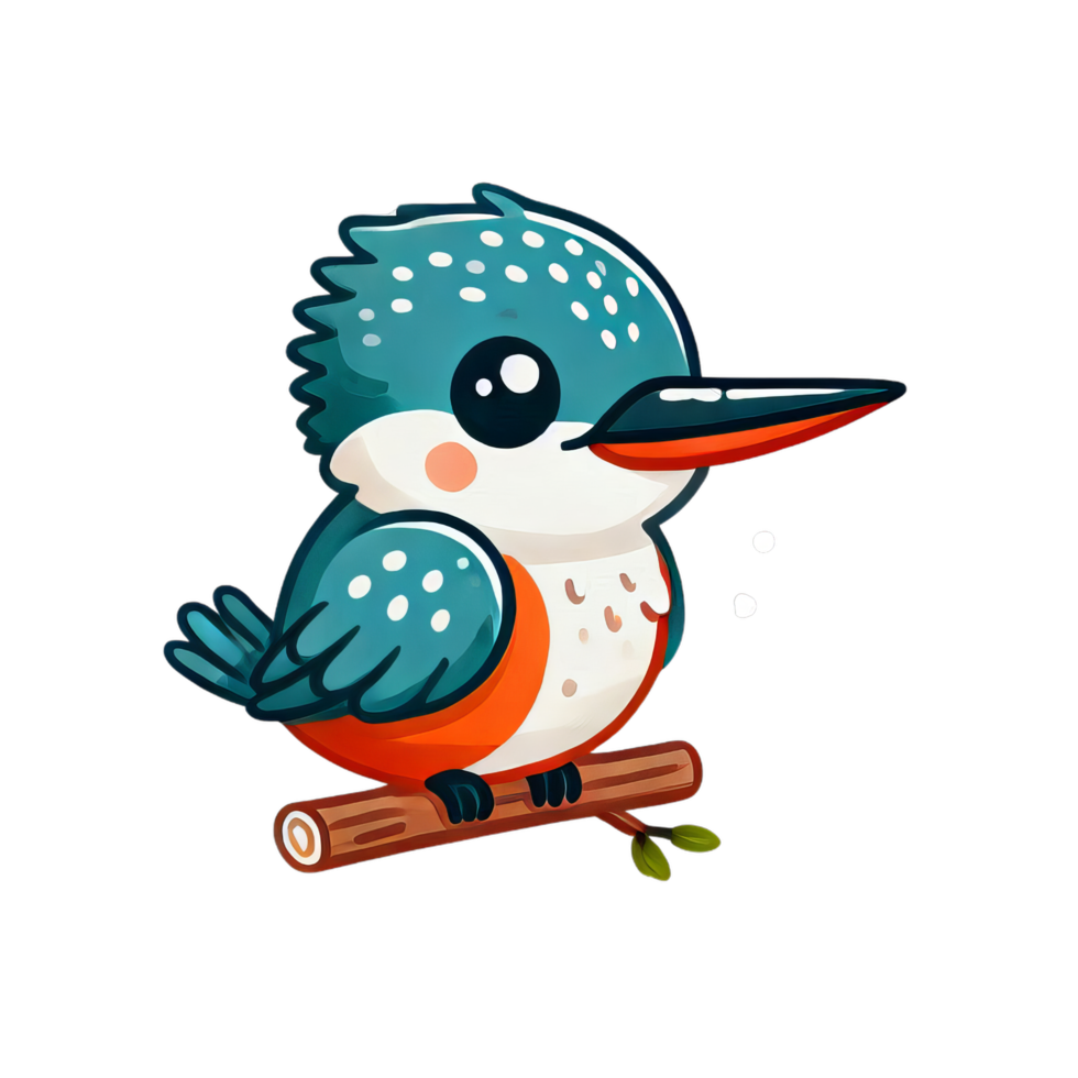 A cartoon bird sitting on a branch png